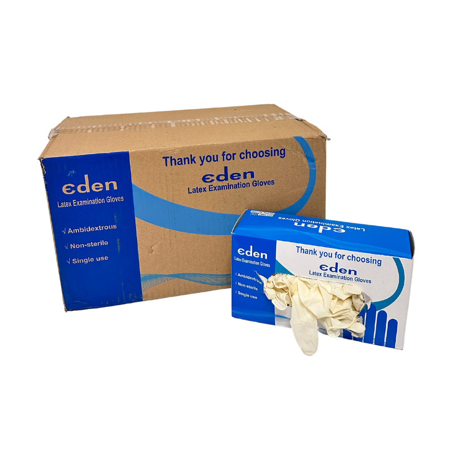 Eden Latex Gloves - Powder Free Gloves - Box